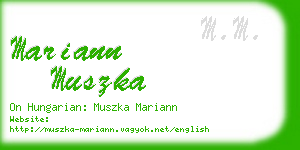 mariann muszka business card